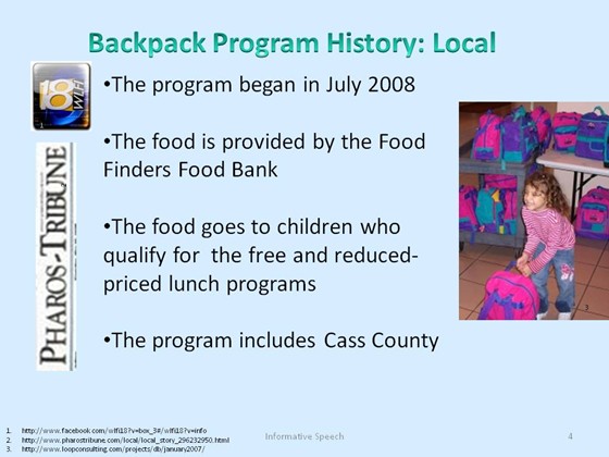 PowerPoints: PowerPoint-Backpack Program (Food Finders Food Bank)